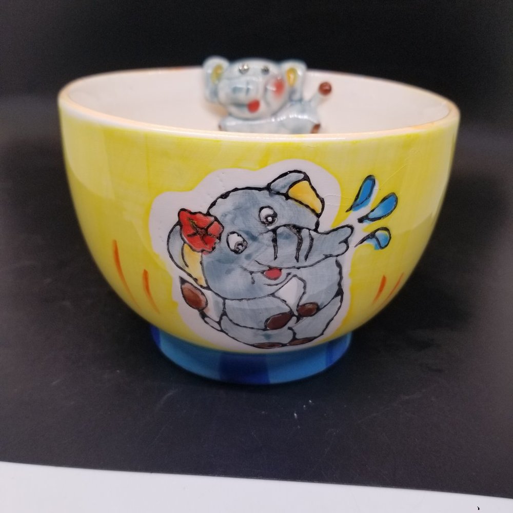 Vintage Elephant Ceramic Elephant Bowl Handmade